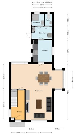 Plattegrond - Lage Vaartkant 23, 4872 NC Etten-Leur - Begane grond.jpg